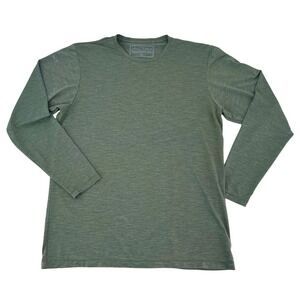 Anetik Mens Premium Performance Long Sleeve Shirt Olive Green UPF 30+ M